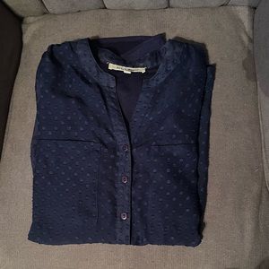 BLACK RAINN - SEMI BUTTON DOWN - LONG SLEEVE BLOUSE - MEDIUM - BLUSIH PURPLE